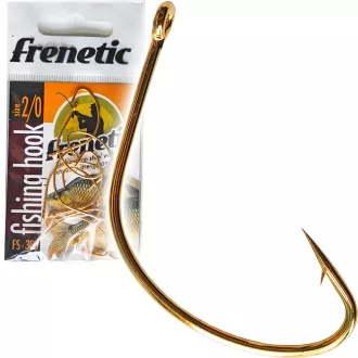   Frenetic FS308 arany önakasztós pontyos amúros 1/0-s füles szakállas horog 10 db/csomag