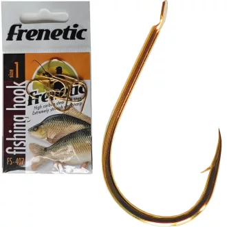   Frenetic FS407 aranyszínű pontyozó 10-es lapkás horog 10 db/csomag