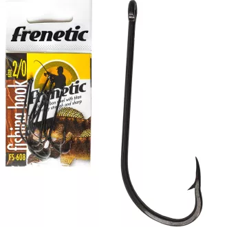   Frenetic FS608 fekete nikkel egyenes szárú süllős csukás 2-es ragadozóhalas horog 5 db/csomag