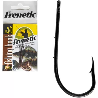   Frenetic FS616 fekete nikkel gilisztás egyenes szárú 4-es ragadozóhalas horog 10 db/csomag