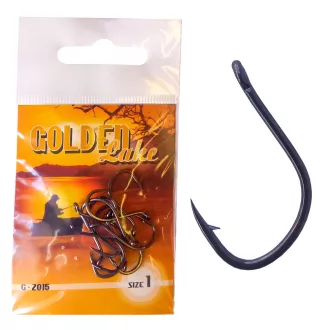   Golden Lake 2015 fekete nikkel pontyos 4-es füles szakállas horog 10 db/csomag