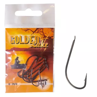   Golden Lake 7010 fekete nikkel süllőző 1-es lapkás horog 10 db/csomag