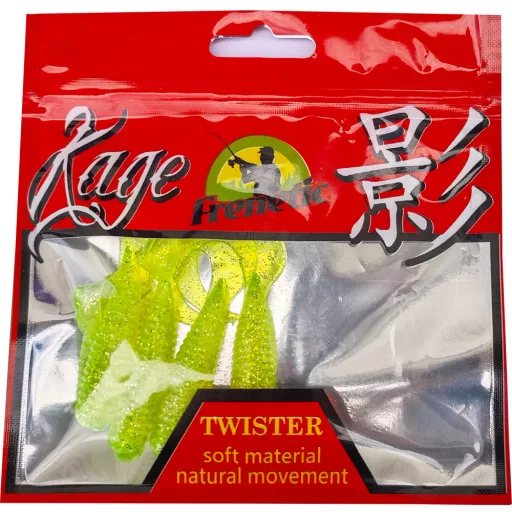 Frenetic Egyfarkú neon zöld 7 cm 5 db/csomag twister