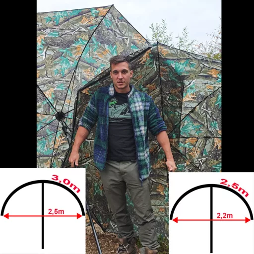 Frenetic terepszínű sátras oldalfalas ernyő 250 cm