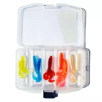   Meiho SFC Lure Case F műanyag ajándék twisterrekkel 146 × 103 × 23 mm műcsalis doboz