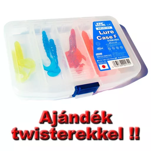 Meiho SFC Lure Case F műanyag ajándék twisterrekkel 146 × 103 × 23 mm műcsalis doboz