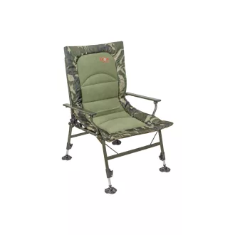   Carp Zoom Összkomfortos horgászfotel, 63 × 60 × 38/100 cm, Camou/Fleece max 120 kg