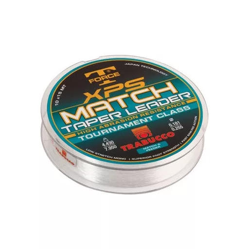 Trabucco T-Force XPS Match Taper Leader távdobó 0,18–0,28 mm 10 × 15 m dobóelőke