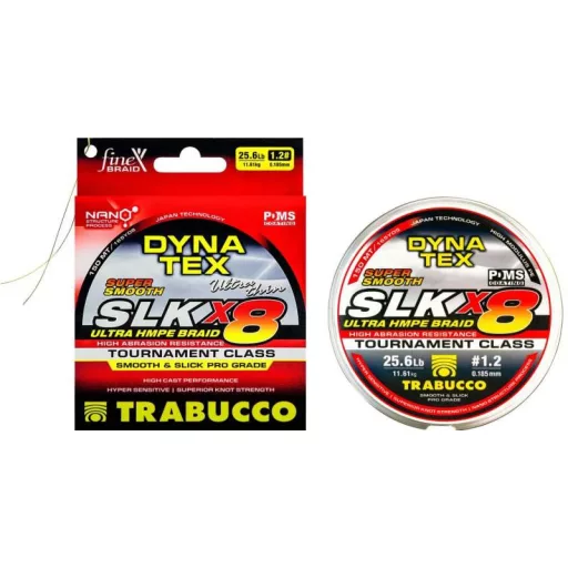 Trabucco Dyna-Tex Slk X8 SS lime 0,128 mm 150 m zöld fonott főzsinór