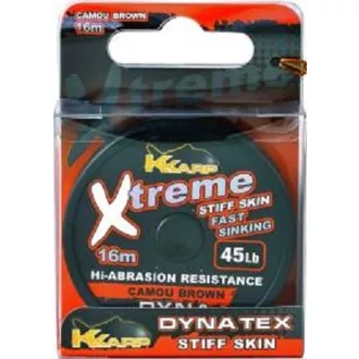  K-Karp Dyna Tex Xtreme Stiff 16 m 35 lb terepmintás / barna fonott előkezsinór