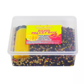   Dovit Rapid Pellet Box Csípős Mangó 450 g + 150 ml etetőpellet