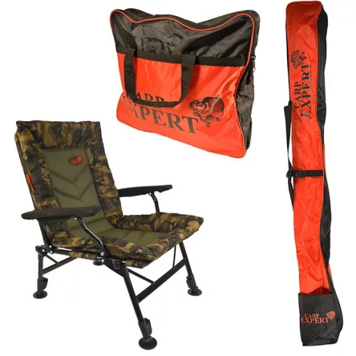 Carp Expert Comfort Camo botzsákos és száktartós horgászszék szett