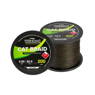   Wizard Cat Braid 0,80 mm 200 m 92,8 kg sötétbarna fonott főzsinór