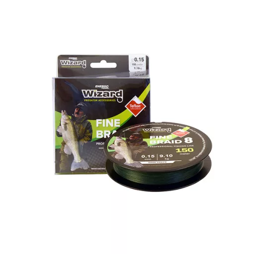 Wizard Fine Braid 8 0,08 mm 150 m 4,9 kg sötétzöld fonott főzsinór