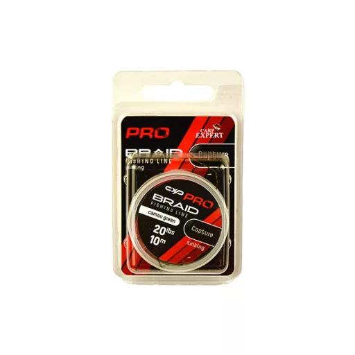 Carp Expert Pro Capture Süllyedő 10 m 20 lb terepmintás / zöld fonott előkezsinór
