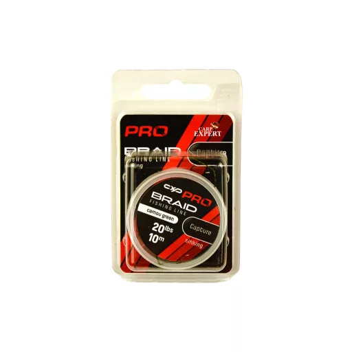 Carp Expert Pro Capture Süllyedő 10 m 20 lb terepmintás / zöld fonott előkezsinór