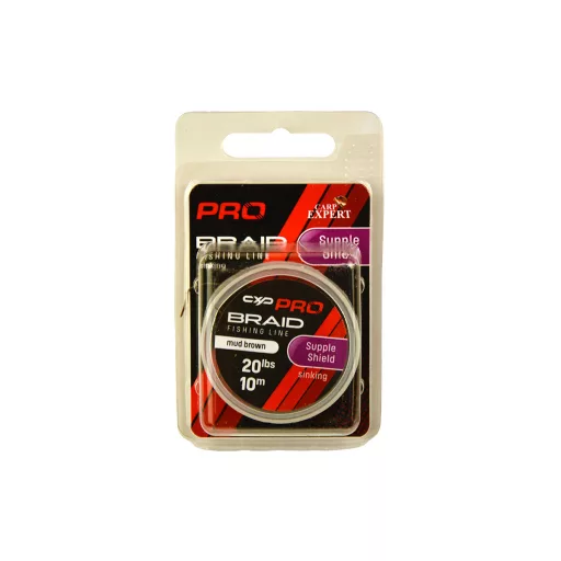 Carp Expert Pro Supple Shield Bevonatos Süllyedő Mud 10 m 20 lb barna fonott előkezsinór