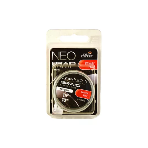 Carp Expert Neo Powerflex Kopásálló Süllyedő 10 m 15 lb sötétzöld fonott előkezsinór
