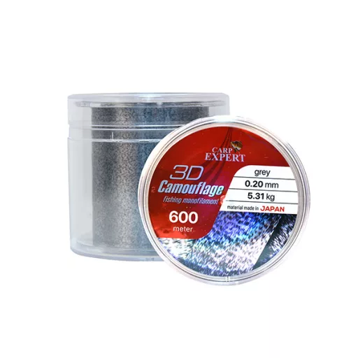 Carp Expert 3D + 3D 0,20 mm 600 m 5,31 kg fekete / szürke monofil főzsinór