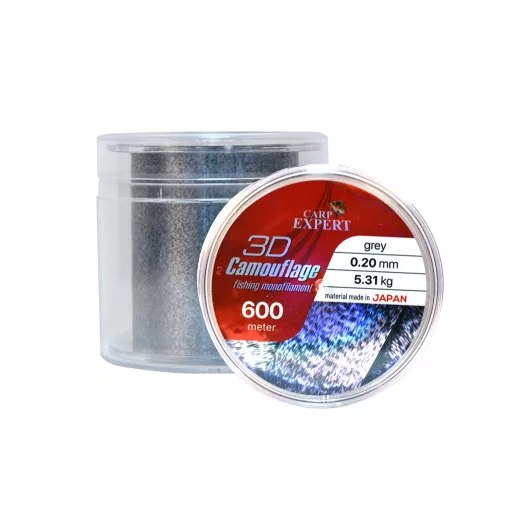 Carp Expert 3D + 3D 0,20 mm 600 m 5,31 kg fekete / szürke monofil főzsinór
