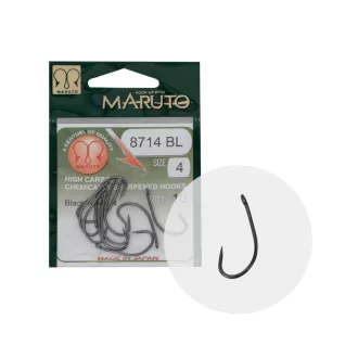   Maruto 8714BL Carp HC T.D.E.5° fekete nikkel 4-es füles szakáll nélküli horog