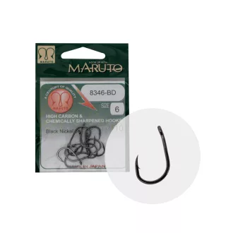   Maruto 8346BD Carp Forged T.D.E.10° HC fekete nikkel 6-os füles szakállas horog