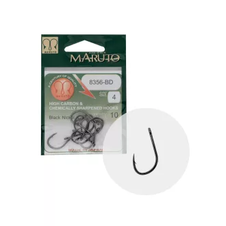   Maruto 8356-BD Carp Forged Straight EYE HC fekete nikkel 4-es füles szakállas horog