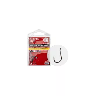   Benzár Mix Allround Carp 1/0-s fekete nikkel füles szakállas horog 5 db/csomag