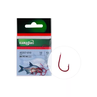   Kamasaki Carbon P840R Csomagolt 10-es piros lapkás szakállas horog 12 db/csomag