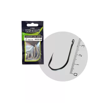   Wizard Zander Live Bait PRO 4/0-s szakállas ragadozóhalas horog 3 db/csomag