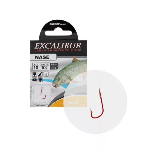 Excalibur Bolo piros 8-as szakállas előkötött horog