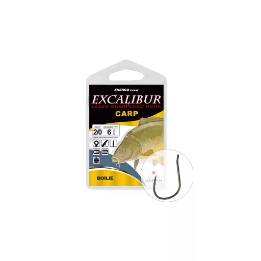 Excalibur Carp Boilies BN 1-es fekete nikkel bojlis szakállas horog