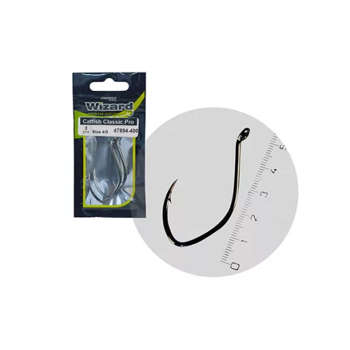 Wizard Classic PRO 4/0-s harcsázó horog 2 db/csomag