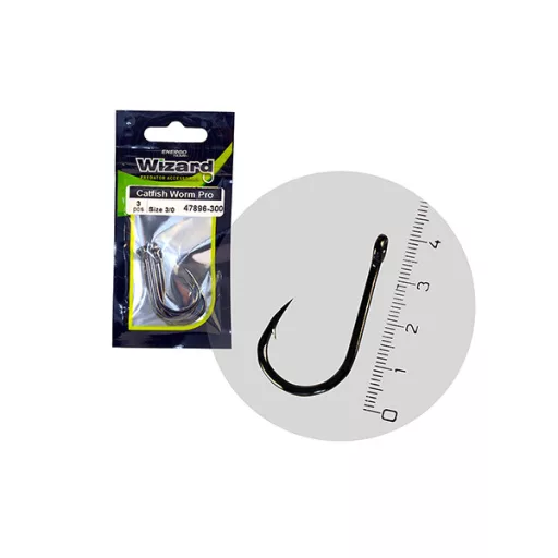 Wizard Worm PRO Brazed 2/0-s harcsázó horog 3 db/csomag
