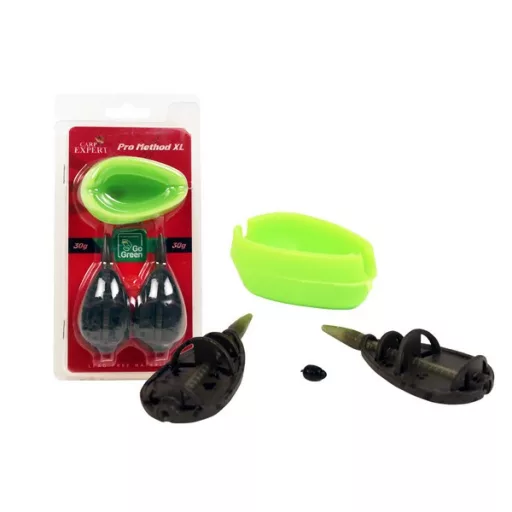 Carp Expert Pro XL tömködővel Go Green cink ötvözet method kosár szett 30 g + 30 g