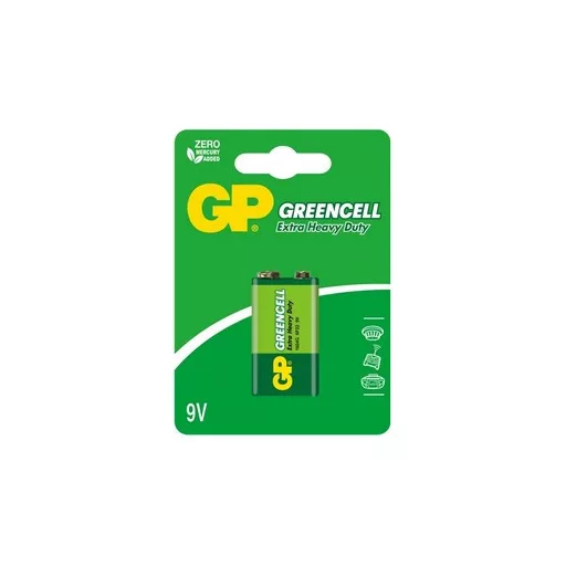 GP Batteries GP GREENCELL 9V 1604 g FÉLTARTÓS bliszteres 1 db. elem