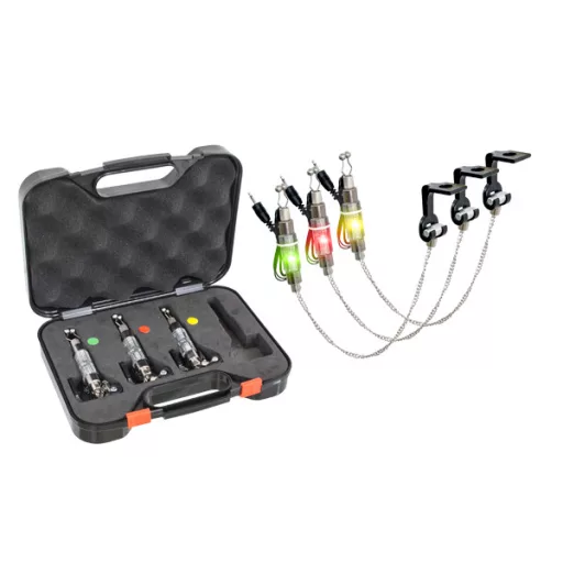 Carp Expert 3 db sárga/piros/zöld LED-es láncos swinger szett