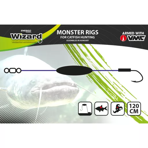 Wizard Monster Upose Mono Bottom 20 g 9/0 Round ragadozóhalas szerelék
