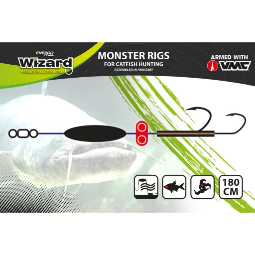 Wizard Monster River Upose PRO dupla Monobraid 10 g 6/0+8/0 Specimen ragadozóhalas szerelék