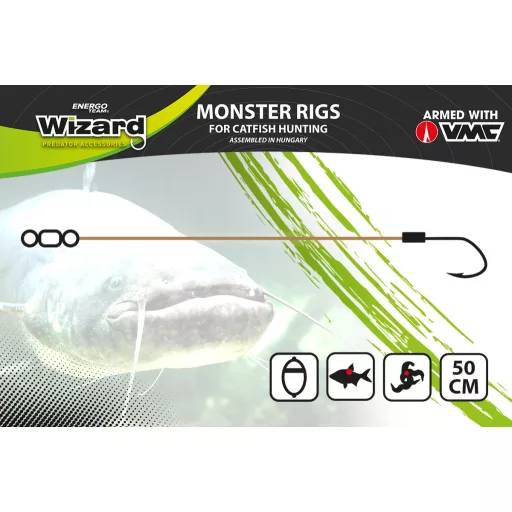 Wizard Monster Classic fonott 8/0 Specimen ragadozóhalas szerelék