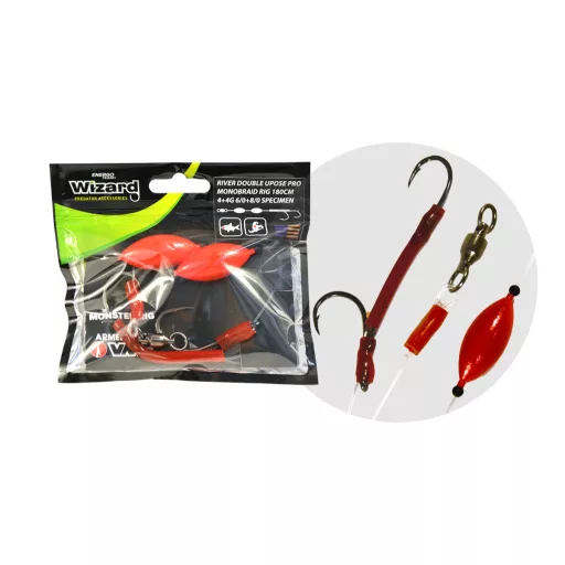 Wizard Monster River dupla Upose PRO Monobraid 4+4 g 7/0+9/0 Round ragadozóhalas szerelék