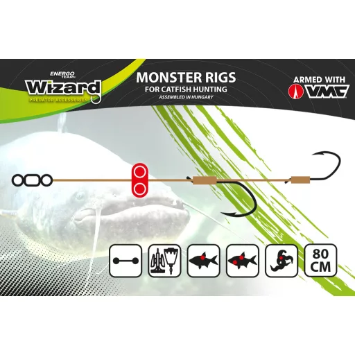 Wizard Monster THE Classic Koós harcsázó 9/0+11/0 Round ragadozóhalas szerelék