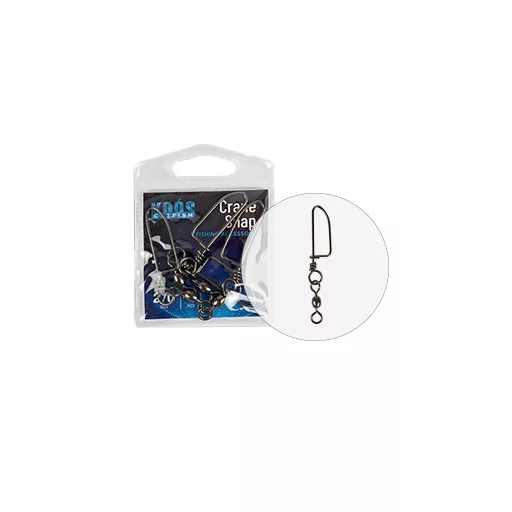 Koós Crane Coastlock Kapoccsal 2/0 × 7 harcsázó forgókapocs 4 db/csomag