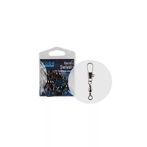 Koós hordós Interlock 3/0 harcsázó forgókapocs 5 db/csomag