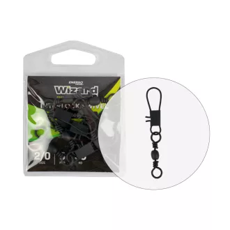 Wizard hordós 2/0 × 6 harcsázó forgókapocs 5 db/csomag