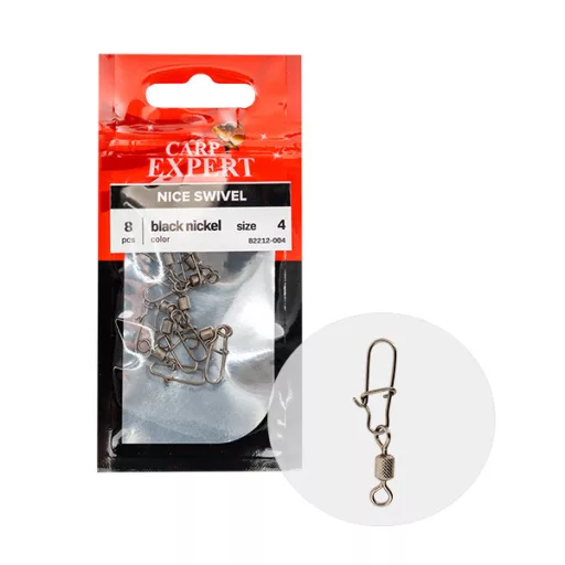 Carp Expert Hengeres Nice Kapocsal 2-ES forgókapocs 6 db/csomag