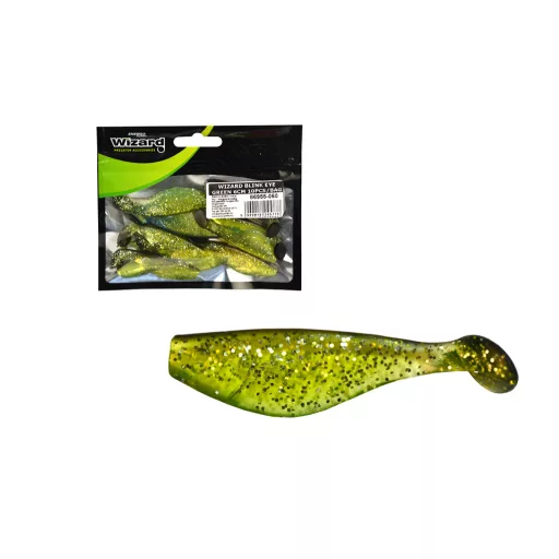 Wizard Shad fluo zöld 4 cm 10 db/csomag gumihal