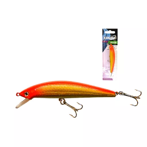Kamasaki Minnow Col:1 Zöld hát, sárga has 9,5 cm 3 g minnow wobbler