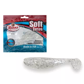   Mann's Shad Cmf CMF-Áttetsző, ezüst csillámos 4,5 cm 12 db/csomag gumihal
