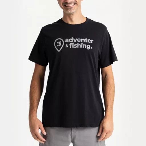 Adventer & Fishing fekete S póló